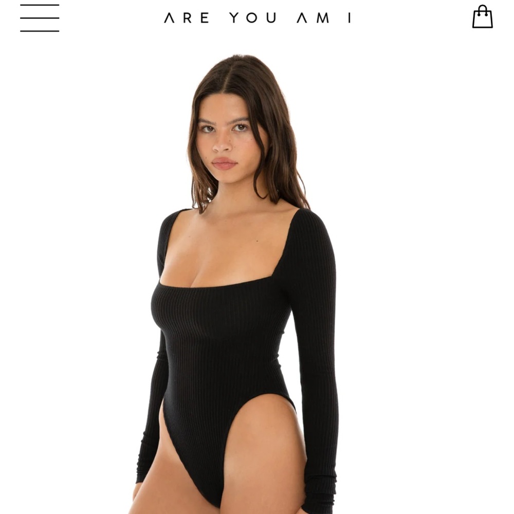 ARE YOU AM I Anke Bodysuit Black Small